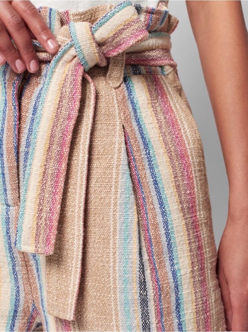 Faherty Mykonos Surf Rider Striped Paper Bag Shorts Size Small